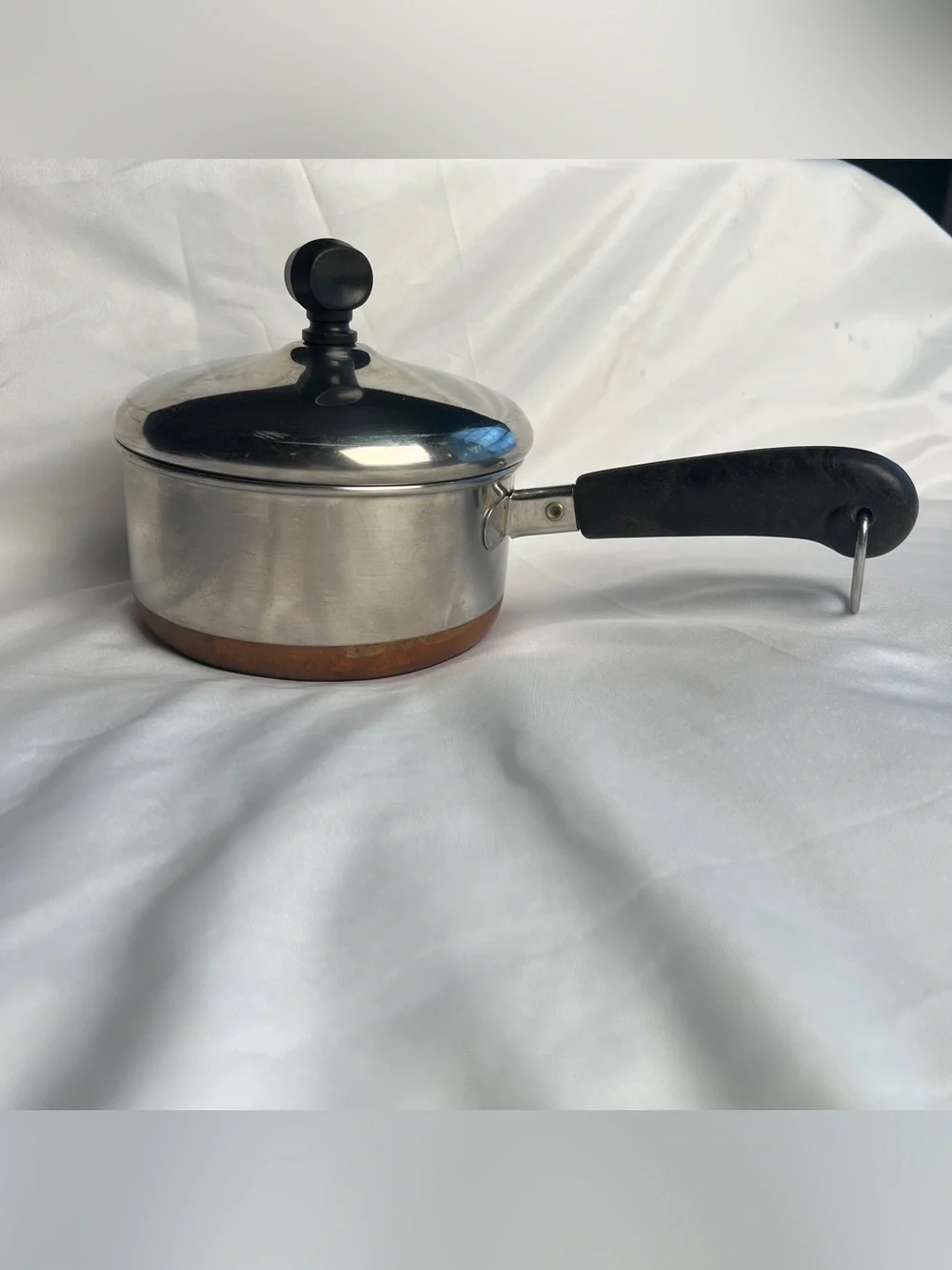 Vintage Revere Ware 1 Qt Copper Bottom Saucepan Lid 89B USA